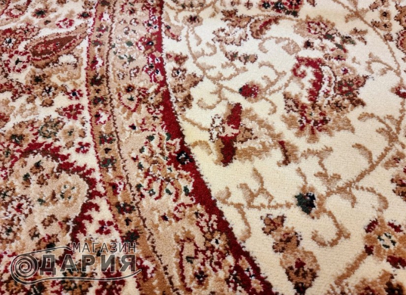 Тъкан персийски килим Blue stones 2538 cream кръг